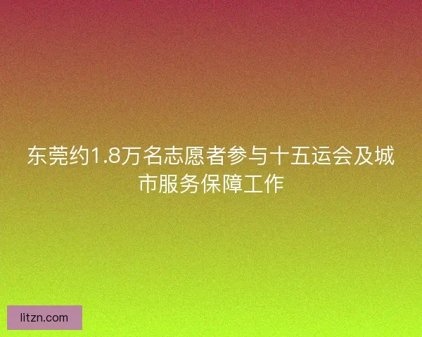 东莞约1.8万名志愿者参与十五运会及城市服务保障工作